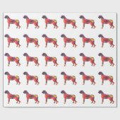 Irish Wolfhound Geometric Pattern Silhouette Multi Cadeaupapier (Vlak)