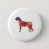 Irish Wolfhound Geometric Pattern Silhouette Multi Ronde Button 5,7 Cm (Voorkant)