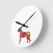 Irish Wolfhound Geometric Pattern Silhouette Multi Ronde Klok (Hoek)