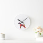 Irish Wolfhound Geometric Pattern Silhouette Multi Ronde Klok (Huis)