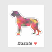 Irish Wolfhound Geometric Pattern Silhouette Multi Sticker (Vel)