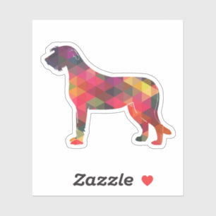 Irish Wolfhound Geometric Pattern Silhouette Multi Sticker