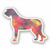 Irish Wolfhound Geometric Pattern Silhouette Multi Sticker (Voorkant)