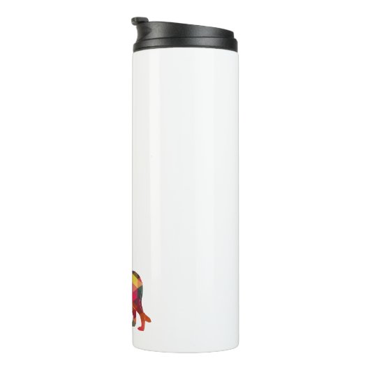 Irish Wolfhound Geometric Pattern Silhouette Multi Thermosbeker (Geroteerd rechts)