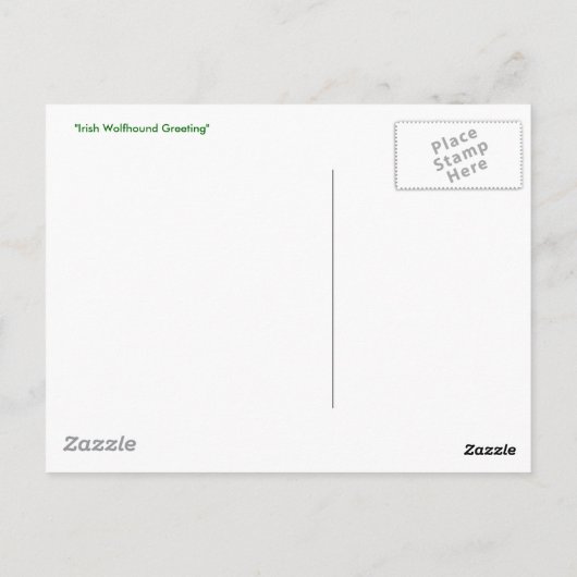 Irish Wolfhound Greeting Briefkaart (Achterkant)