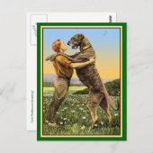 "Irish Wolfhound Greeting" Briefkaart (Voorkant / Achterkant)