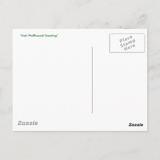 "Irish Wolfhound Greeting" Briefkaart (Achterkant)