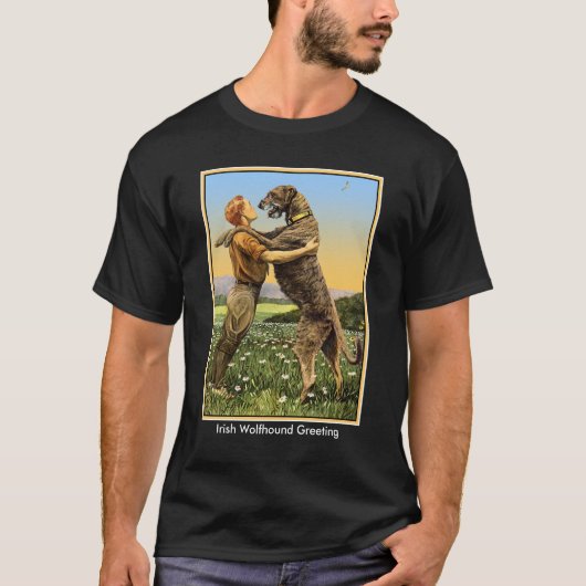 "Irish Wolfhound Greeting" T-shirt (Voorkant)