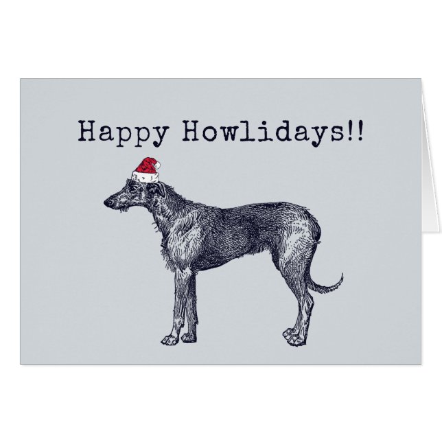 Irish Wolfhound Holiday Card (Voorkant Horizontaal)