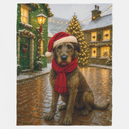 Irish Wolfhound Holiday Fleece Deken