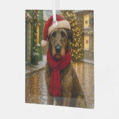 Irish Wolfhound Holiday  Glas Ornament (Voorkant links)