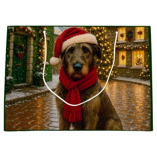Irish Wolfhound Holiday  Groot Cadeauzakje (Voorkant)