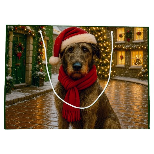 Irish Wolfhound Holiday  Groot Cadeauzakje (Achterkant)