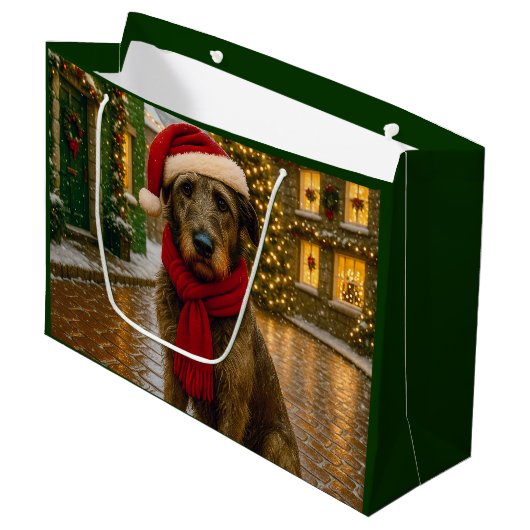 Irish Wolfhound Holiday  Groot Cadeauzakje (Voorkant Gekanteld)