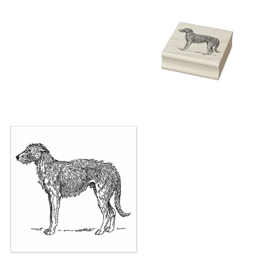 Irish Wolfhound Hondenras Rubberstempel (Gestempeld)