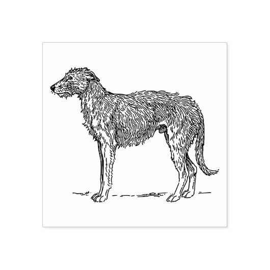 Irish Wolfhound Hondenras Rubberstempel (Afrduk)