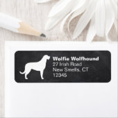 Irish Wolfhound Hondenras Silhouette Etiket (Insitu)