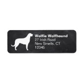 Irish Wolfhound Hondenras Silhouette Etiket (Voorkant)