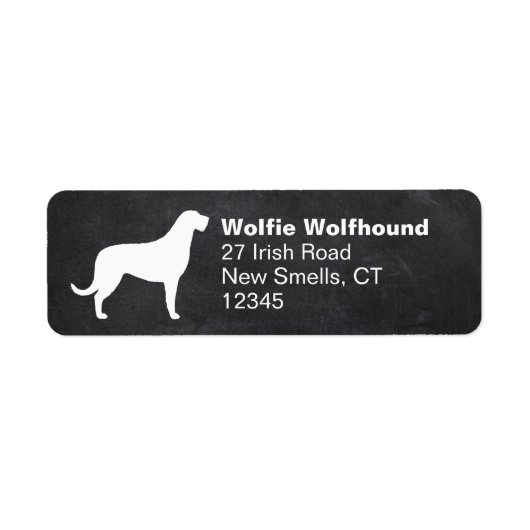 Irish Wolfhound Hondenras Silhouette Etiket (Voorkant)