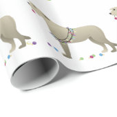 Irish Wolfhound Hondenras Silhouette Kerstmis Cadeaupapier (Rol Hoek)