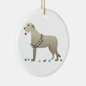 Irish Wolfhound Hondenras Silhouette Kerstmis Keramisch Ornament (Rechts)