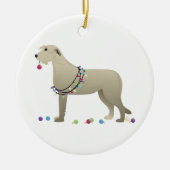 Irish Wolfhound Hondenras Silhouette Kerstmis Keramisch Ornament (Voorkant)