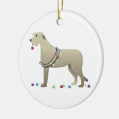 Irish Wolfhound Hondenras Silhouette Kerstmis Keramisch Ornament (Links)