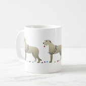 Irish Wolfhound Hondenras Silhouette Kerstmis Koffiemok (Voorkant links)