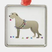 Irish Wolfhound Hondenras Silhouette Kerstmis Metalen Ornament (Voorkant)