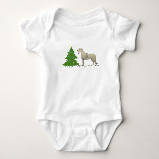 Irish Wolfhound Hondenras Silhouette Kerstmis Romper (Voorkant)