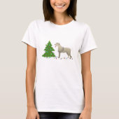 Irish Wolfhound Hondenras Silhouette Kerstmis T-shirt (Voorkant)
