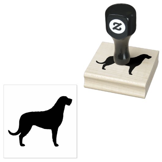 Irish Wolfhound Hondenras Silhouette Rubberstempel (Gestempeld)