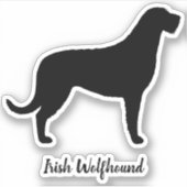 Irish Wolfhound Hondenras Silhouette Vinyl Sticker (Voorkant)