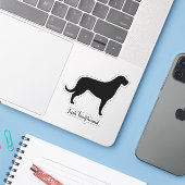 Irish Wolfhound Hondenras Silhouette Vinyl Sticker (Laptop met iPhone)