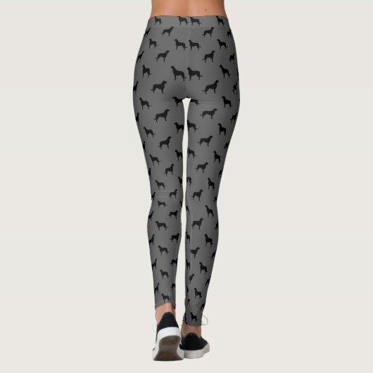 Irish Wolfhound Hondenras Silhouettes Pattern Leggings (Achterkant)