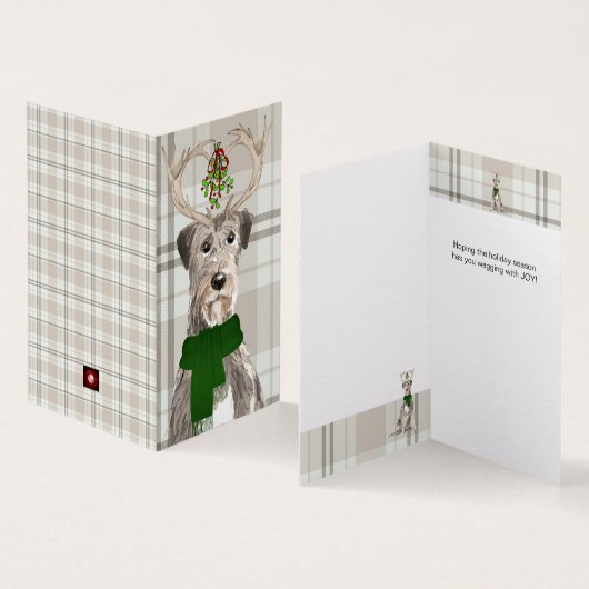 Irish Wolfhound in Antlers met een "Earthy Pset" Kaart (Binnen en buitenkant)