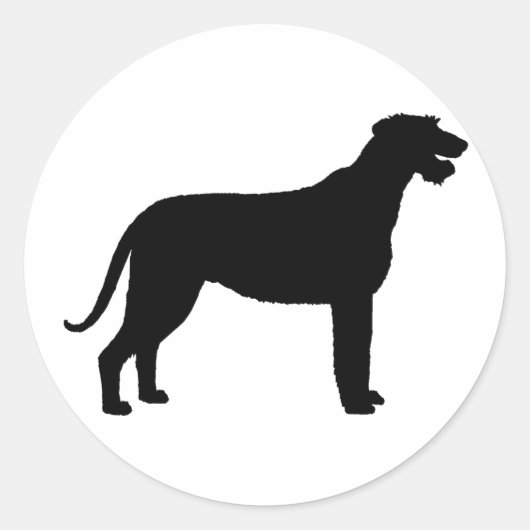 Irish Wolfhound (in het zwart) Ronde Sticker (Voorkant)