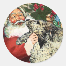 Irish Wolfhound-kerstcadeaus Ronde Sticker