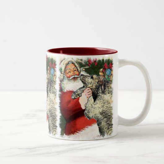 Irish Wolfhound-kerstcadeaus Tweekleurige Koffiemok (Rechts)
