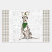 Irish Wolfhound kersthond Dog en Pset Inpakpapier Vel (Voorkant)