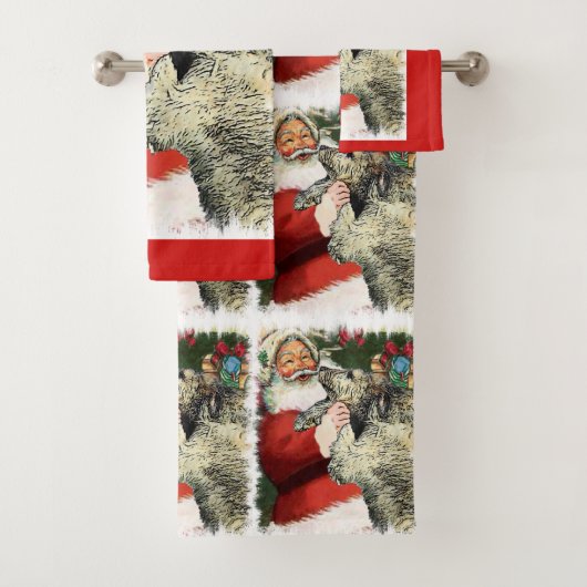 Irish Wolfhound Kerstmis Bad Handdoek (Insitu)