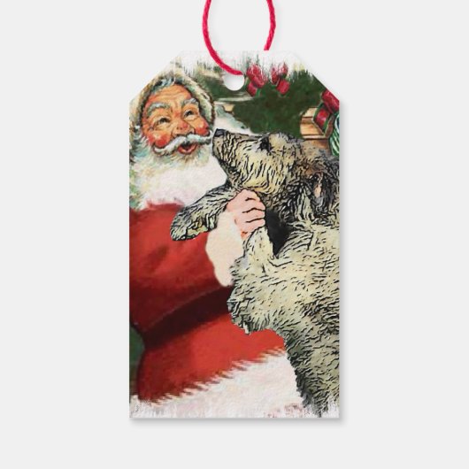 Irish Wolfhound Kerstmis Cadeaulabel (Achterkant)