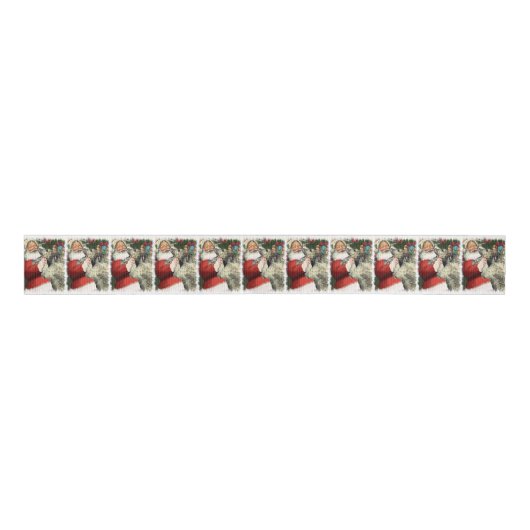 Irish Wolfhound Kerstmis Grosgrain Lint (Voorkant)