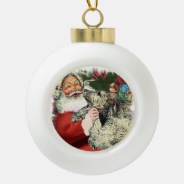 Irish Wolfhound Kerstmis Keramische Bal Ornament