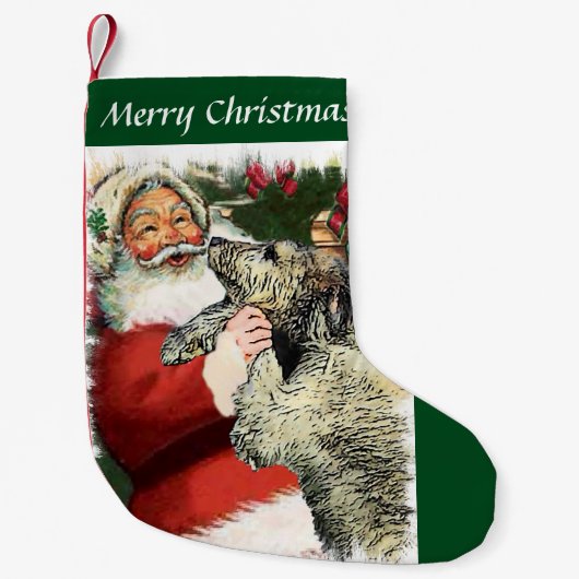 Irish Wolfhound Kerstmis Kleine Kerstsok (Voorkant)