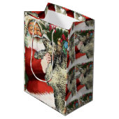 Irish Wolfhound Kerstmis Medium Cadeauzakje (Voorkant Gekanteld)