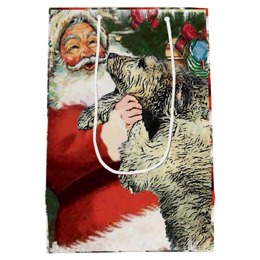 Irish Wolfhound Kerstmis Medium Cadeauzakje (Achterkant)