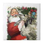 Irish Wolfhound Kerstmis Tegeltje (Voorkant)
