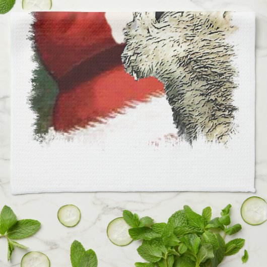 Irish Wolfhound Kerstmis Theedoek (Gevouwen)