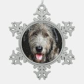 Irish Wolfhound Kerstmis Tin Sneeuwvlok Ornament (Voorkant)